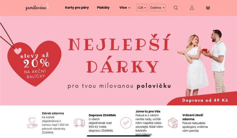 Prodej zavedeného e-shopu ZAMILOVÁNO s vlastními produkty