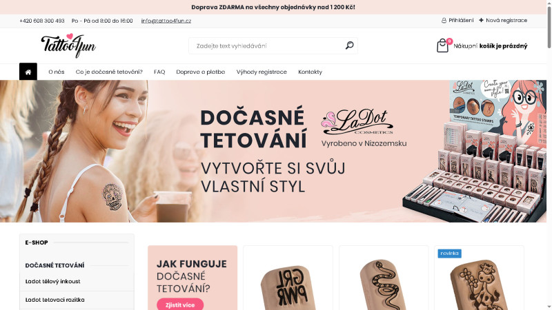 Prodám zavedený eshop Tattoo4fun.cz