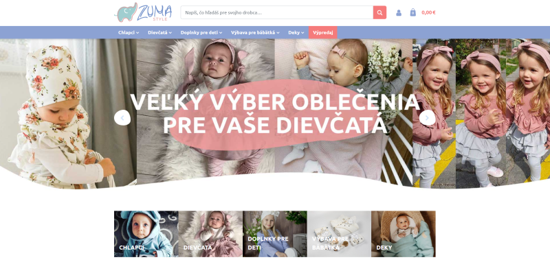 Na predaj zabehnutý eShop s detským oblečením – kompletná firma ZuMa Style s.r.o.